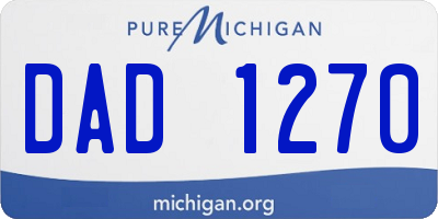 MI license plate DAD1270
