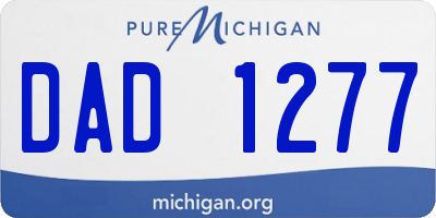 MI license plate DAD1277