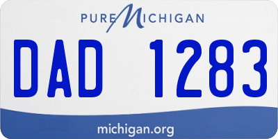 MI license plate DAD1283