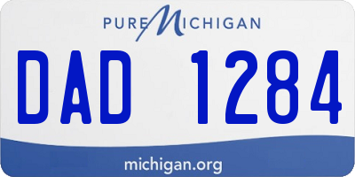 MI license plate DAD1284
