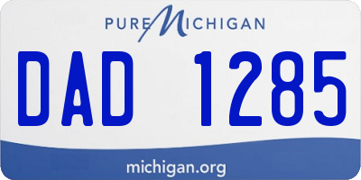 MI license plate DAD1285