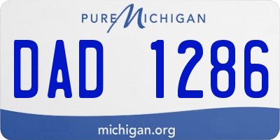 MI license plate DAD1286