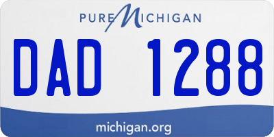 MI license plate DAD1288