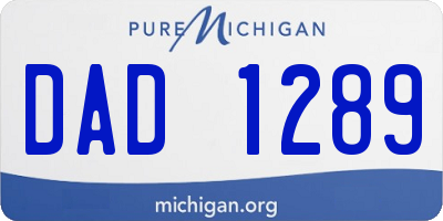 MI license plate DAD1289