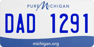 MI license plate DAD1291