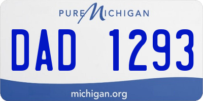 MI license plate DAD1293