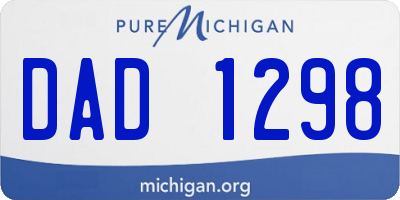 MI license plate DAD1298