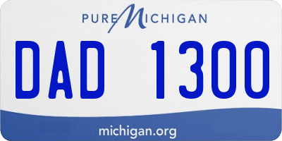 MI license plate DAD1300