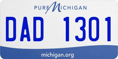 MI license plate DAD1301