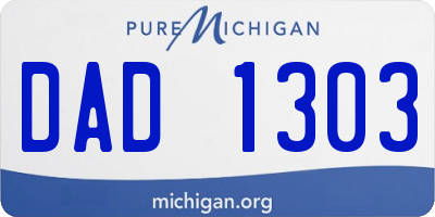 MI license plate DAD1303