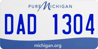 MI license plate DAD1304
