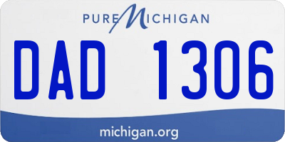 MI license plate DAD1306