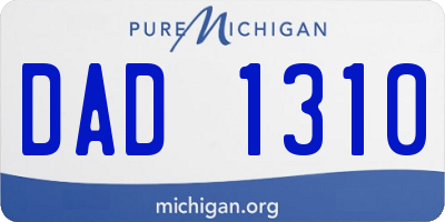 MI license plate DAD1310