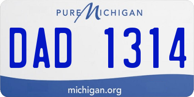 MI license plate DAD1314
