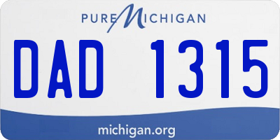 MI license plate DAD1315