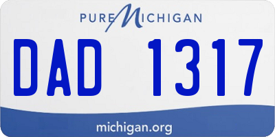 MI license plate DAD1317