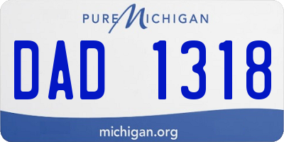 MI license plate DAD1318