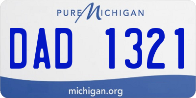 MI license plate DAD1321