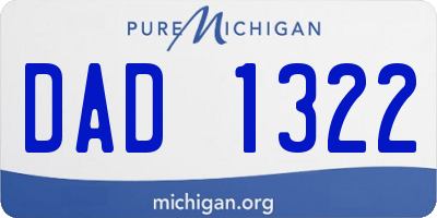 MI license plate DAD1322