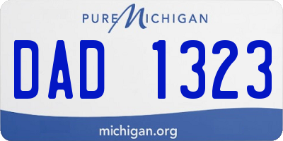 MI license plate DAD1323