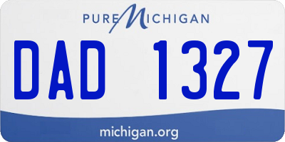 MI license plate DAD1327