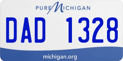 MI license plate DAD1328