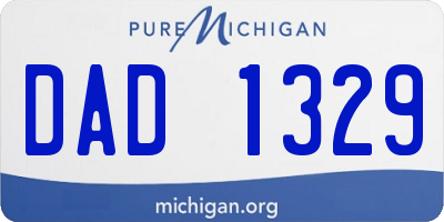 MI license plate DAD1329