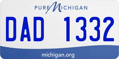 MI license plate DAD1332