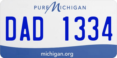 MI license plate DAD1334