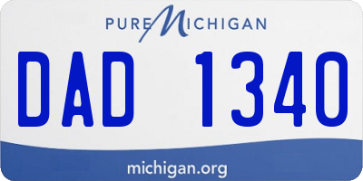 MI license plate DAD1340