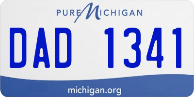 MI license plate DAD1341