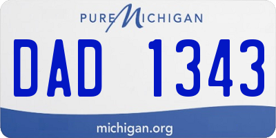 MI license plate DAD1343
