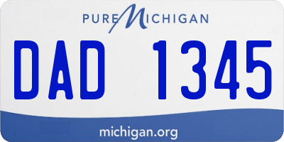 MI license plate DAD1345