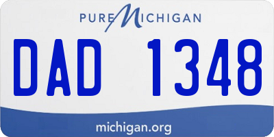 MI license plate DAD1348