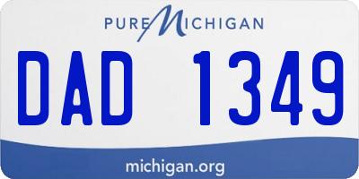 MI license plate DAD1349