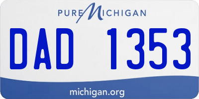 MI license plate DAD1353