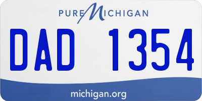MI license plate DAD1354