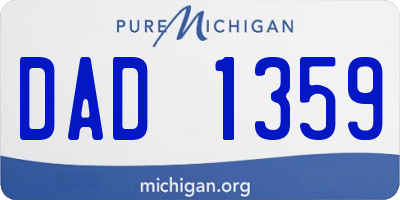 MI license plate DAD1359