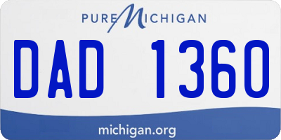 MI license plate DAD1360
