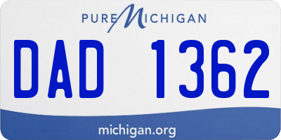 MI license plate DAD1362