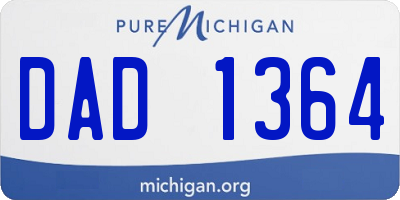 MI license plate DAD1364