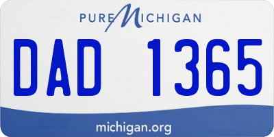 MI license plate DAD1365