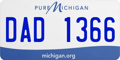 MI license plate DAD1366