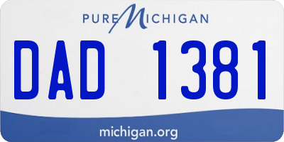 MI license plate DAD1381