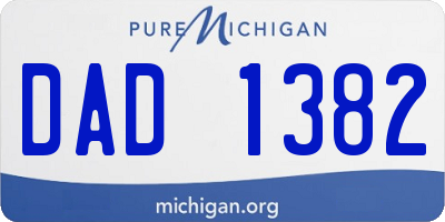 MI license plate DAD1382