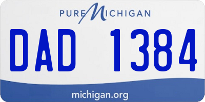 MI license plate DAD1384