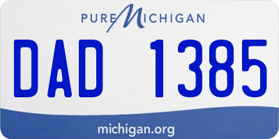 MI license plate DAD1385
