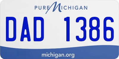 MI license plate DAD1386