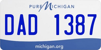 MI license plate DAD1387