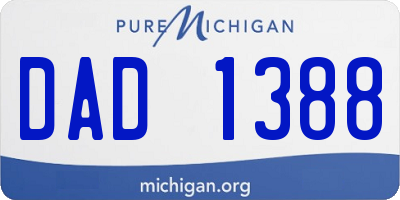 MI license plate DAD1388
